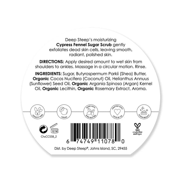 Deep Steep, Sugar Scrub, The Folly Pier, Cypress Fennel, 8 oz