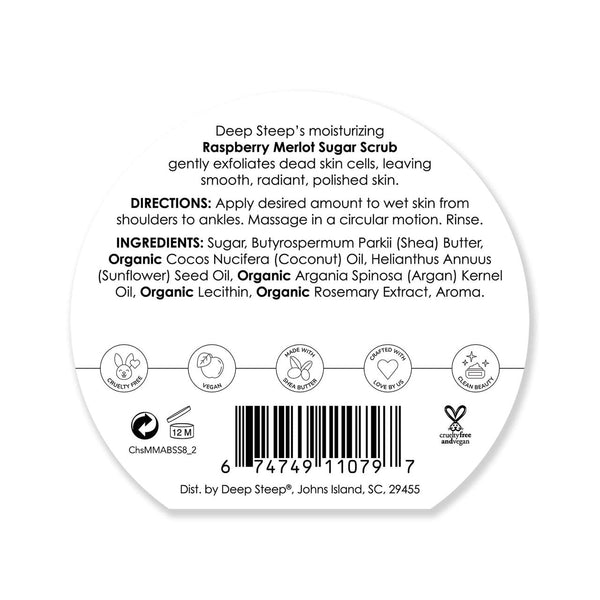 Deep Steep, Sugar Scrub, Meet Me At Broad, Raspberry Merlot, 8 oz