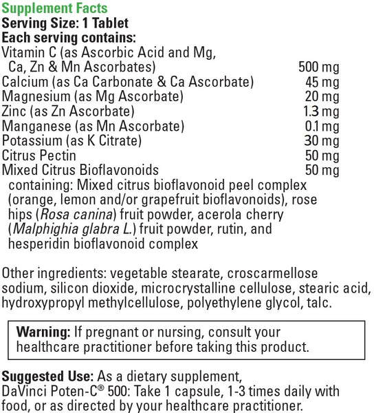 DaVinci Laboratories, DaVinci Poten-C® 500, 90 Capsules