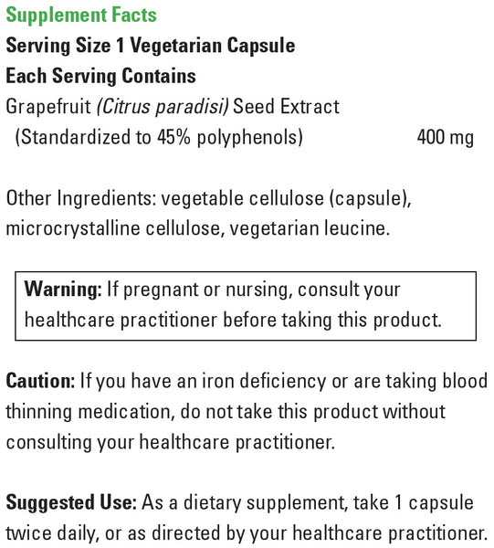 DaVinci Laboratories, Grapefruit Seed Extract 400 MG, 60 Capsules