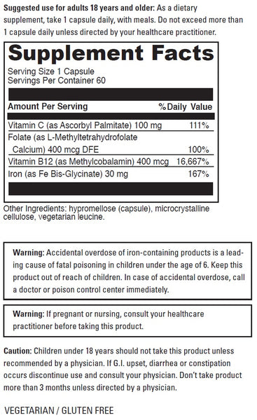 DaVinci Laboratories, Iron Bis-Glycinate, 60 Capsules