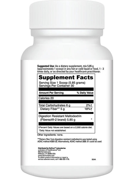 DaVinci Laboratories, Prebiotic Fiber, 176 grams