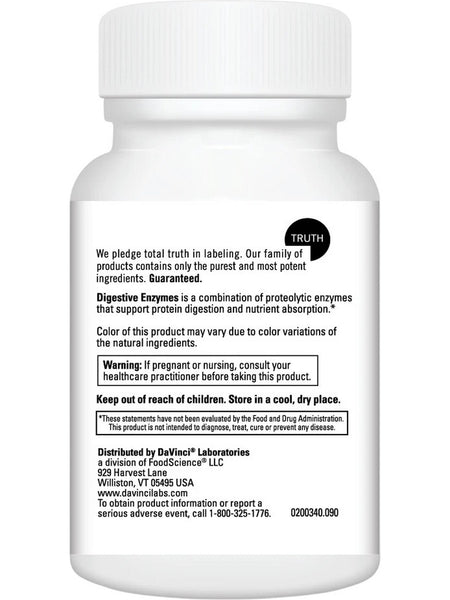 DaVinci Laboratories, Digestive Enzymes, 90 Tablets