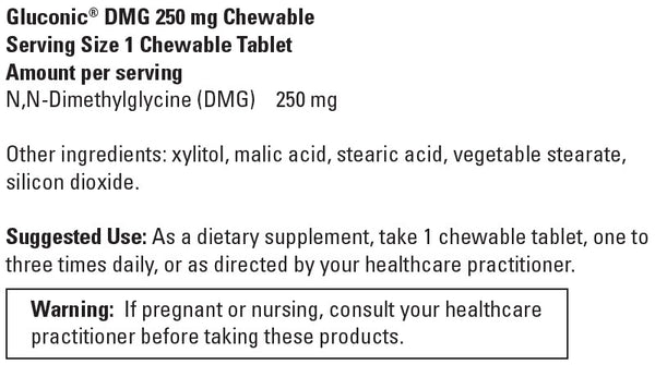 DaVinci Laboratories, Gluconic® DMG 250 MG, 90 Chewable Tablets