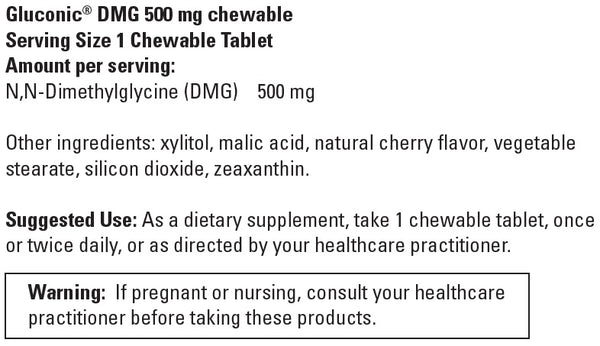 DaVinci Laboratories, Gluconic® DMG 500 MG, 60 Chewable Tablets