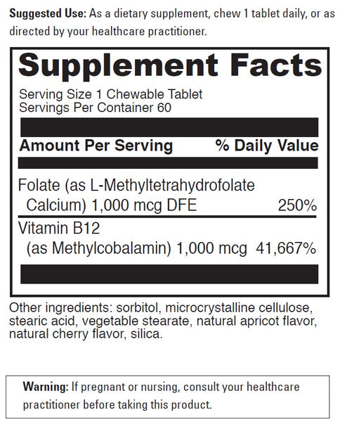 DaVinci Laboratories, Active Folate B12 Chewable, 60 Chewable Tablets
