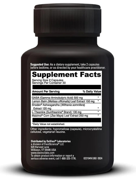 DaVinci Benefits Line, Sleep Benefits™ Melatonin Free, 60 Capsules