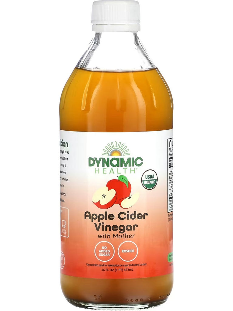 Dynamic Health, Apple Cider Vinegar with Mother, Glass, 16 fl oz