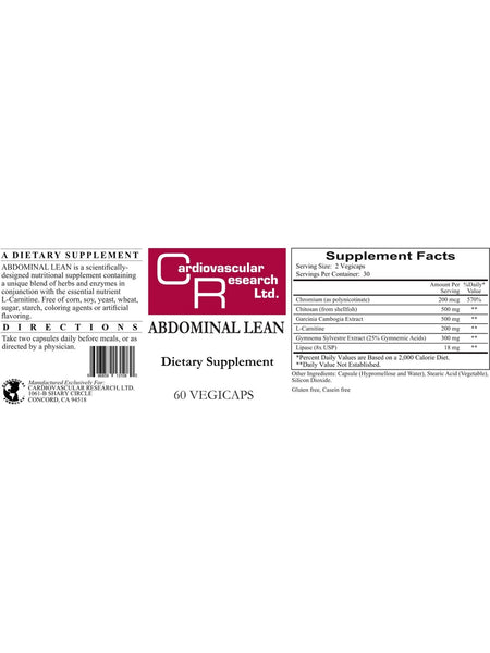 Cardiovascular Research Ltd., Abdominal Lean, 60 Capsules