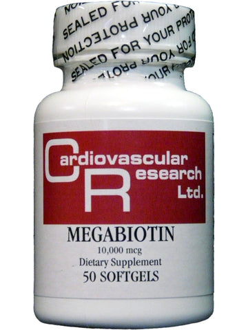 Cardiovascular Research Ltd., Megabiotin, 10,000 mcg, 50 Softgels