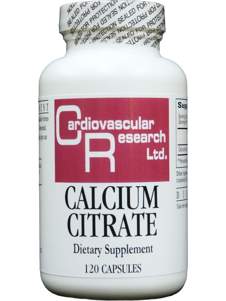 Cardiovascular Research Ltd., Calcium Citrate, 120 Capsules