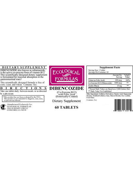 Ecological Formulas, Dibencozide, 60 Tablets