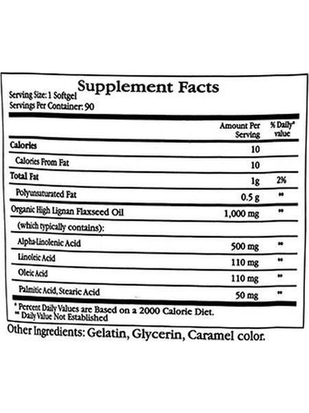Ecological Formulas, Flax Seed Oil, 1000 mg, 90 Softgel Capsules