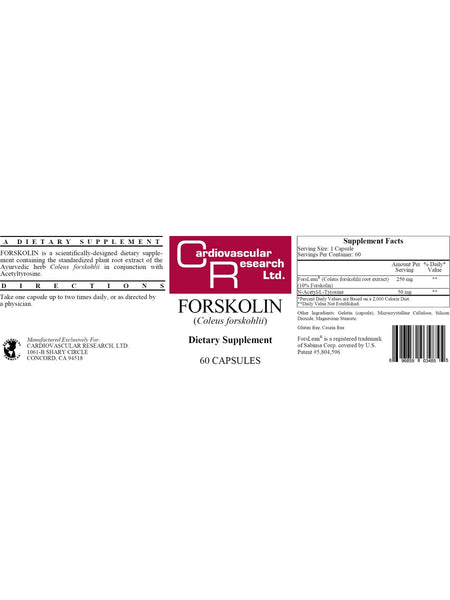 Cardiovascular Research Ltd., Forskolin, 60 Capsules