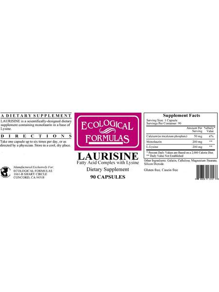 Ecological Formulas, Laurisine, 90 Capsules
