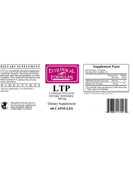 Ecological Formulas, LTP, 600 mg, 60 Capsules