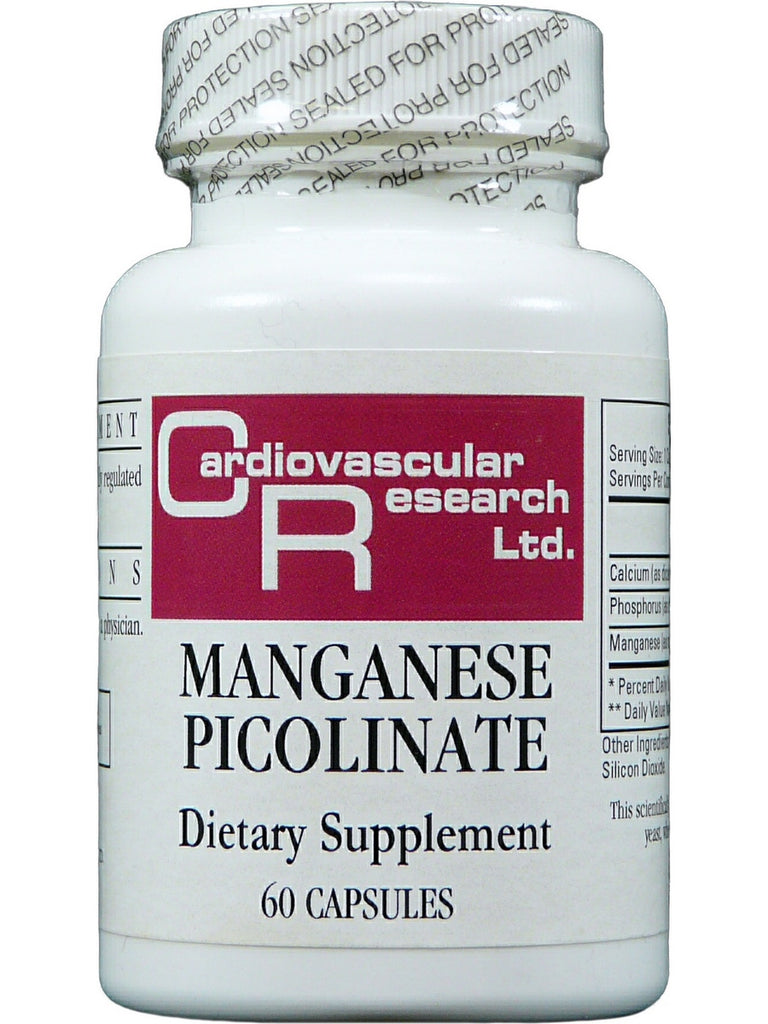 Cardiovascular Research Ltd., Manganese Picolinate, 60 Capsules