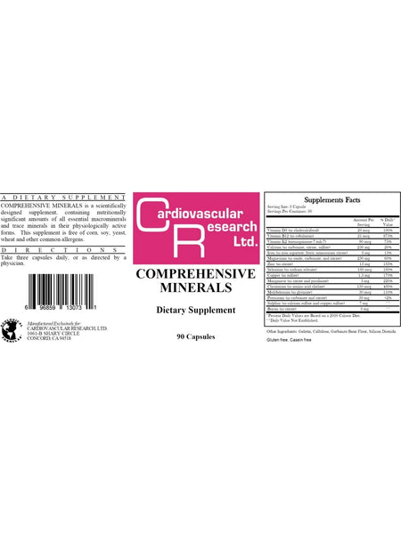 Cardiovascular Research Ltd., Comprehensive Minerals, 90 Capsules