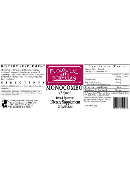 Ecological Formulas, Monocombo, 90 Capsules