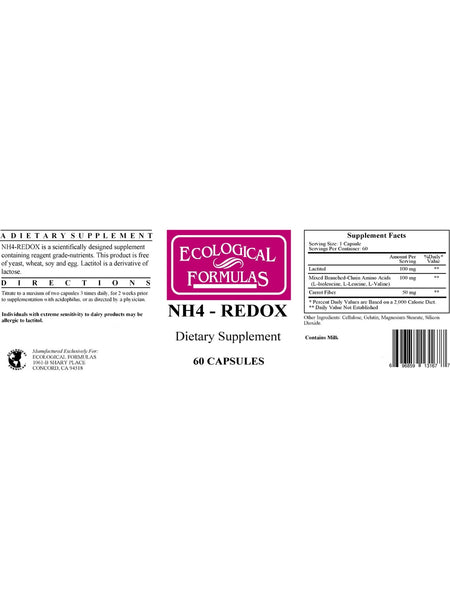 Ecological Formulas, NH4-Redox, 60 Capsules