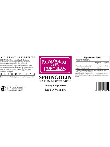 Ecological Formulas, Sphingolin, 60 Capsules