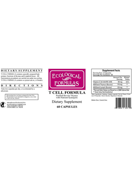 Ecological Formulas, T Cell Formula, 60 Capsules