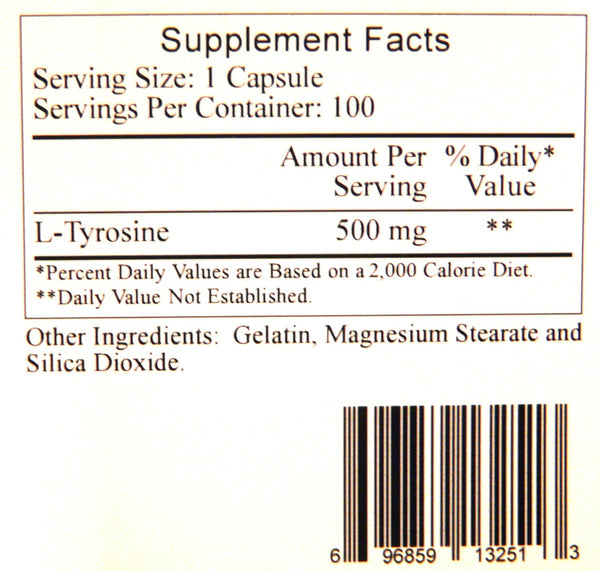 Ecological Formulas, L-Tyrosine, 500 mg, 100 Capsules