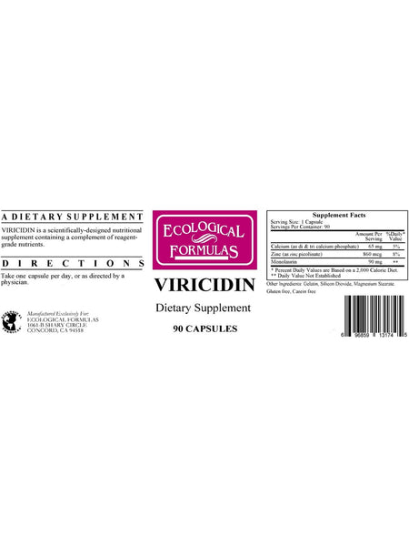 Ecological Formulas, Viricidin, 90 Capsules