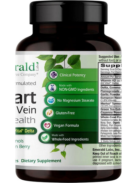 Emerald Labs, Heart Artery and Vein, 90 Vegetable Capsules