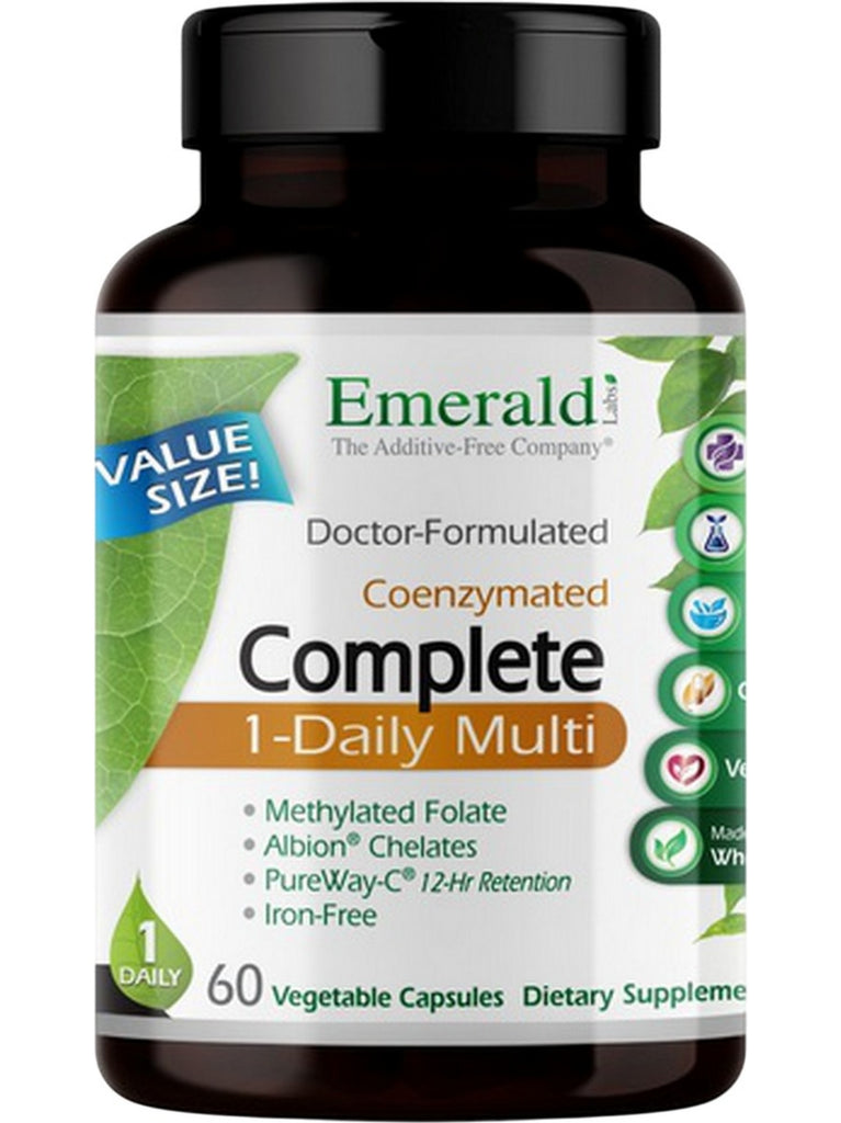 Emerald Labs, Complete 1-Daily Multi, 60 Vegetable Capsules