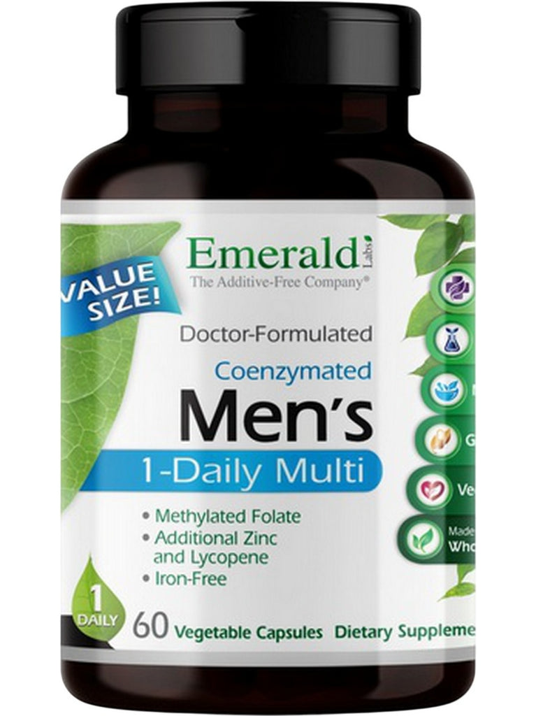 Emerald Labs, Men's 1-Daily Multi, 60 Vegetable Capsules