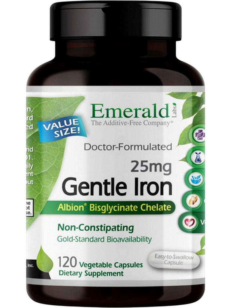 Emerald Labs, Gentle Iron, 25mg, 120 Vegetable Capsules