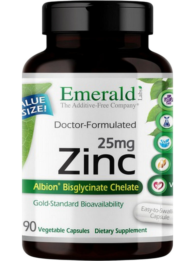 Emerald Labs, Zinc, 25mg, 90 Vegetable Capsules