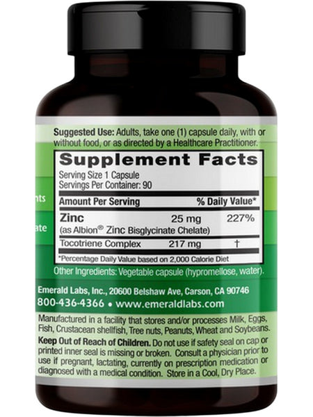 Emerald Labs, Zinc, 25mg, 90 Vegetable Capsules