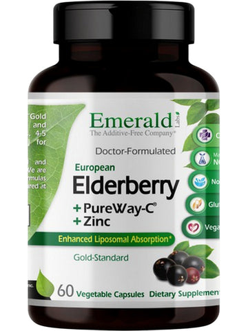 Emerald Labs, European Elderberry + PureWay-C + Zinc, 60 Vegetable Capsules