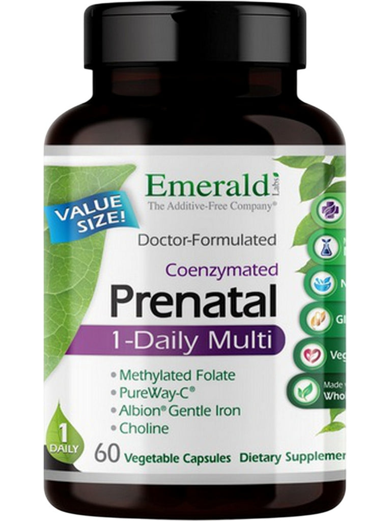Emerald Labs, Prenatal 1-Daily Multi, 60 Vegetable Capsules