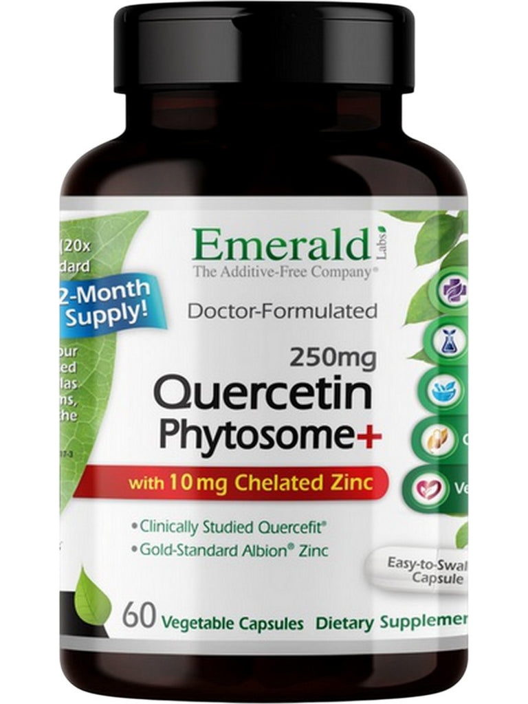 Emerald Labs, Quercetin Phytosome+, 250mg, 60 Vegetable Capsules