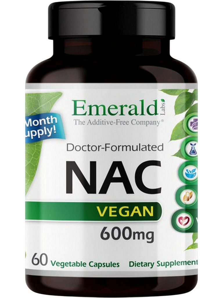 Emerald Labs, NAC, 600mg, 60 Vegetable Capsules