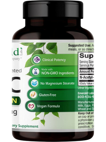 Emerald Labs, NAC, 600mg, 60 Vegetable Capsules
