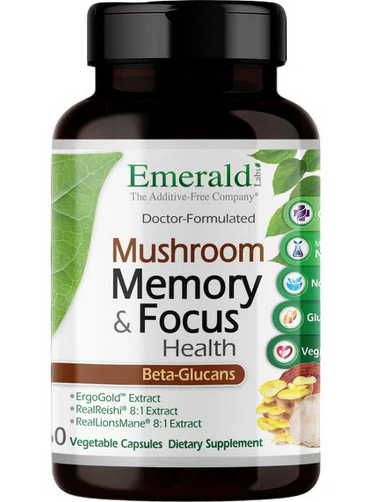 Emerald Labs, Mushroom Memory and Focus, 60 Vegetable Capsules