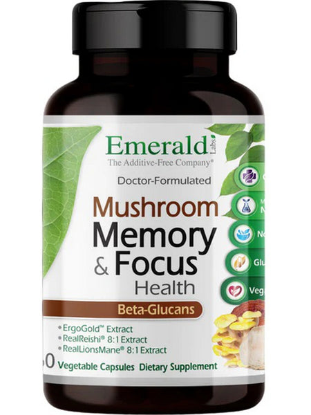 Emerald Labs, Mushroom Memory and Focus, 60 Vegetable Capsules