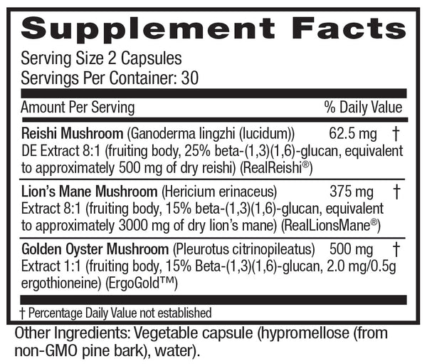 Emerald Labs, Mushroom Memory and Focus, 60 Vegetable Capsules