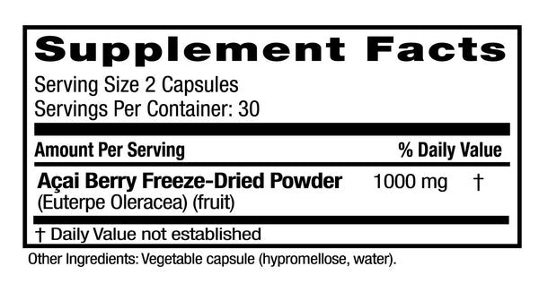 Emerald Labs, Acai Berry, Freeze-Dried Fresh, 60 Vegetable Capsules