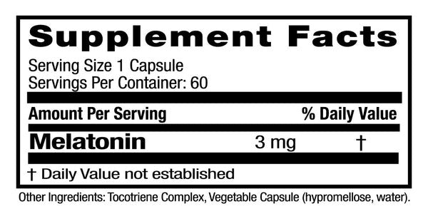 Emerald Labs, Melatonin, 3mg, 60 Vegetable Capsules