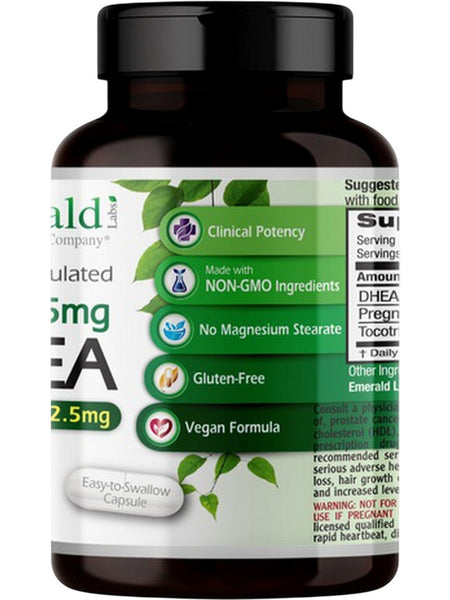 Emerald Labs, DHEA+Pregnenolone, 25mg, 60 Vegetable Capsules