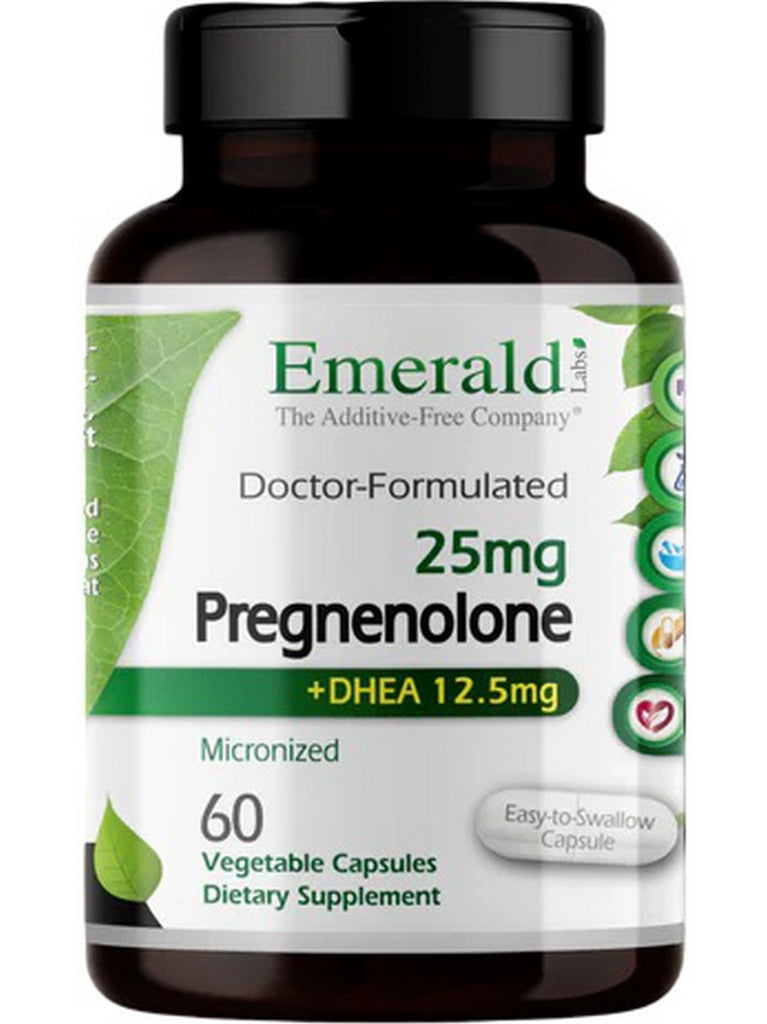 Emerald Labs, Pregnenolone, 25mg + DHEA, 12.5 mg, 60 Vegetable Capsules