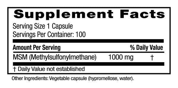 Emerald Labs, MSM 1000, 200 Vegetable Capsules