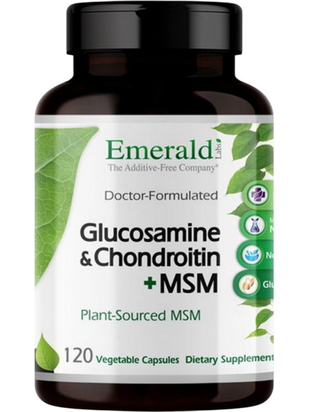 Emerald Labs, Glucosamine and Chondroitin+MSM, 120 Vegetable Capsules