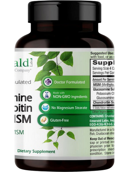 Emerald Labs, Glucosamine and Chondroitin+MSM, 120 Vegetable Capsules