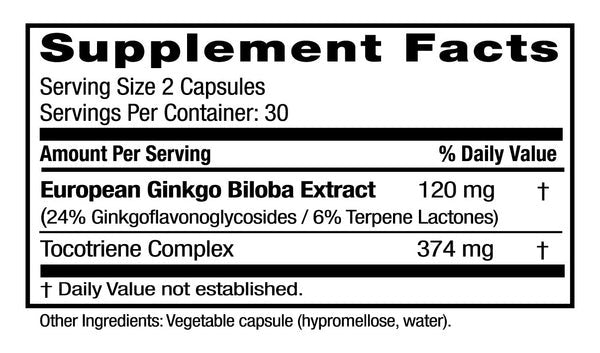 Emerald Labs, European Ginkgo Biloba, 120 mg, 60 Vegetable Capsules